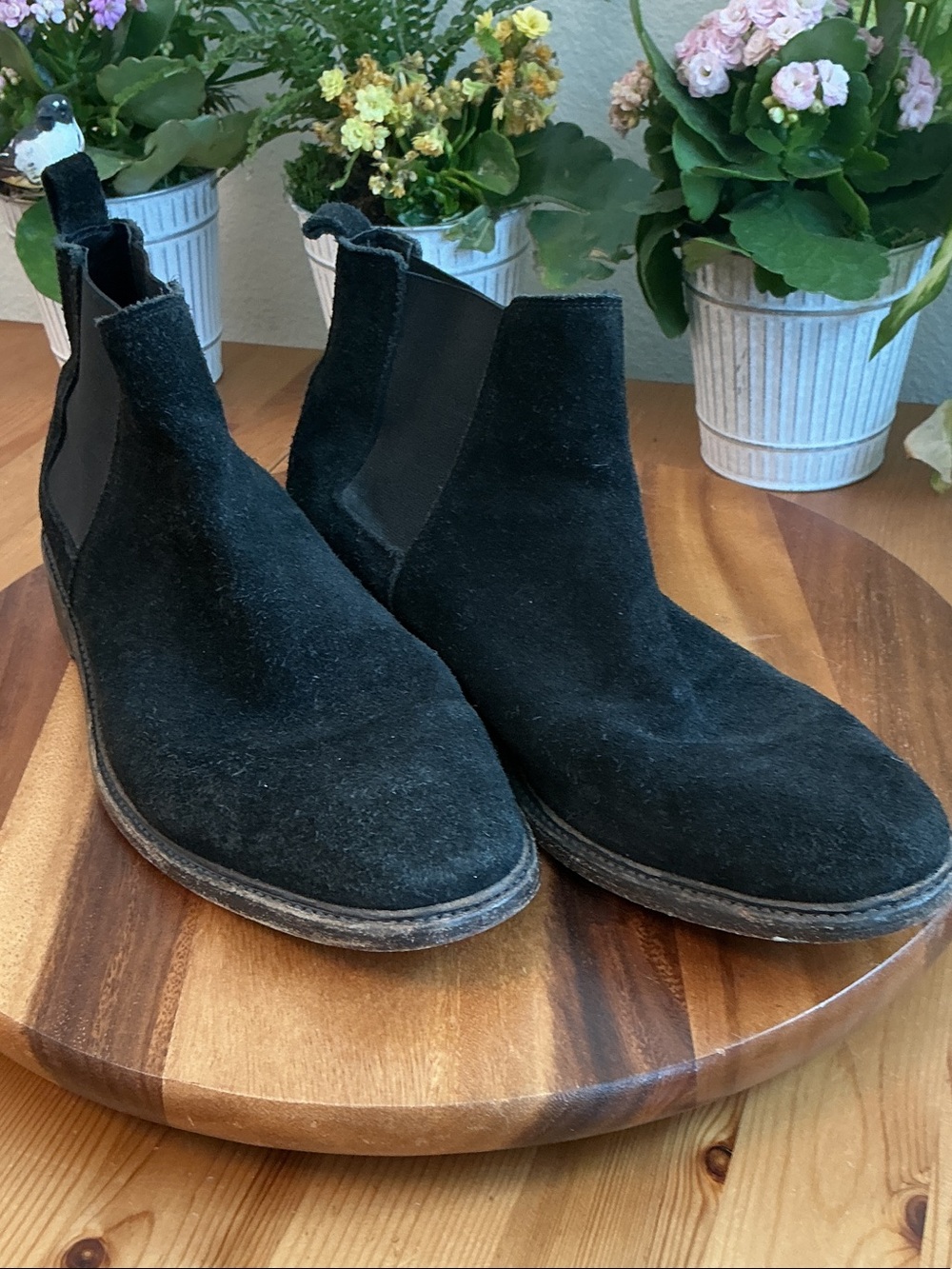 All Saints Mens Black Suede Chelsea Boots 11